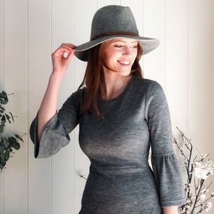 Grey Felt Fedora Hat